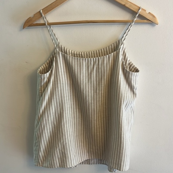 TopShop Women’s Linen Tank Camisole Striped Size 2 Small - Picture 3 of 6